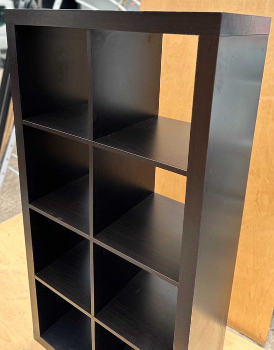 Etajera neagra cu 8 compartimente tip Ikea; Raft; Biblioteca; Dulap cu polite; Dulap cu spatii de depozitare