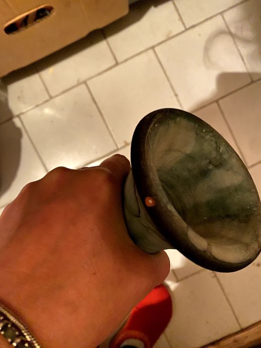 Ръчно изработени гръцка кана и чиния, керамична масивна ваза