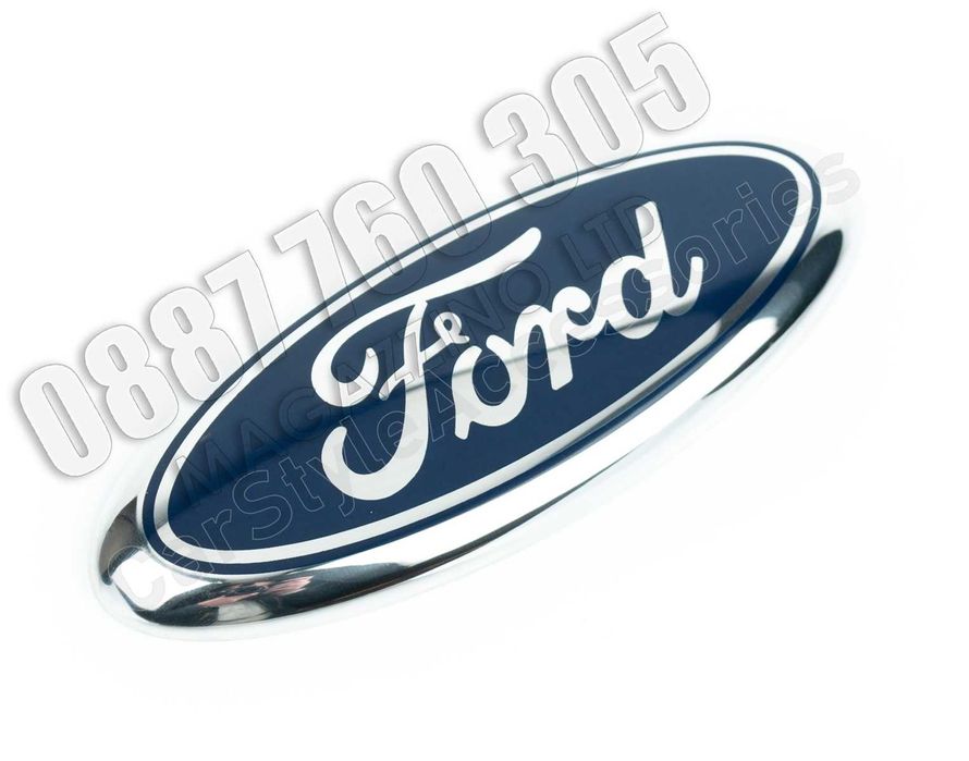 Емблема за Форд 144 145 мм. Черупка Алуминий Овална Самозалепваща
