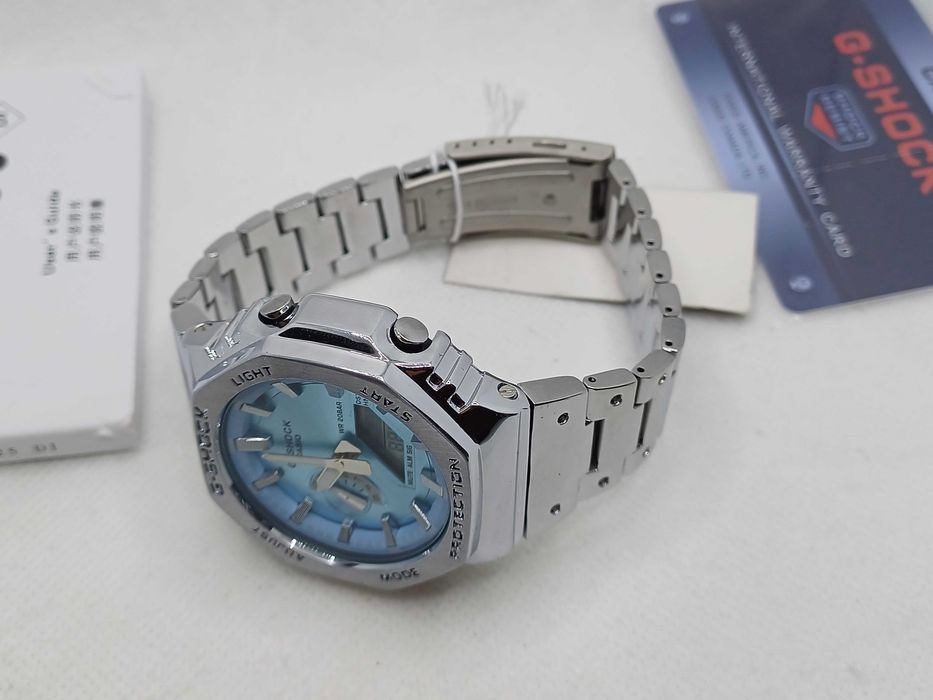 Ceas Sport Barbatesc Casio g shock Full metal GM 2110d Silver Ciel Nou,Garantie 2 ani