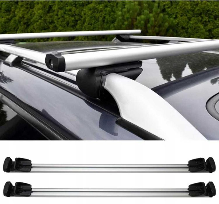 Универсални алуминиеви напречни греди за багажник с ключ - 132 см.