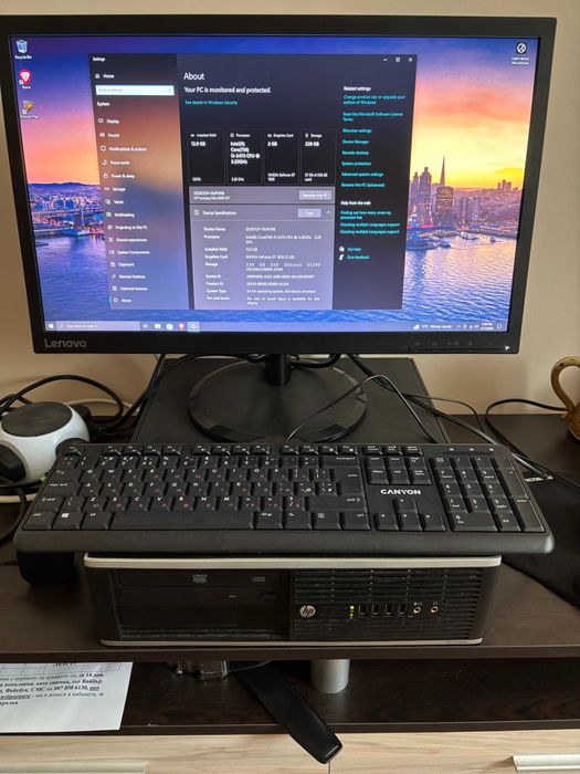 Workstation HP + Monitor Lenovo 22 inch