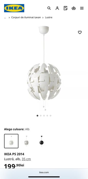 Lustra alba ikea ps 2014
