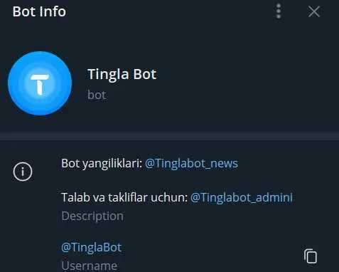 " Kuchli " telegram bot tayyorlash xizmati!
