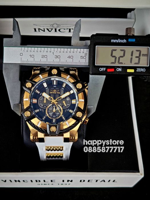 INVICTA Gunmetal white/gold 52 mm, Инвикта нов ръчен часовник