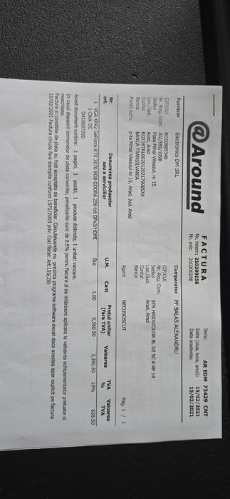 Placa Video Nvidia KFA2 RTX 3070 OC 8Gb