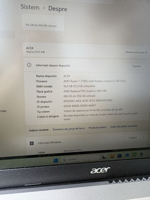 Laptop Acer Aspire 3 A315-44P