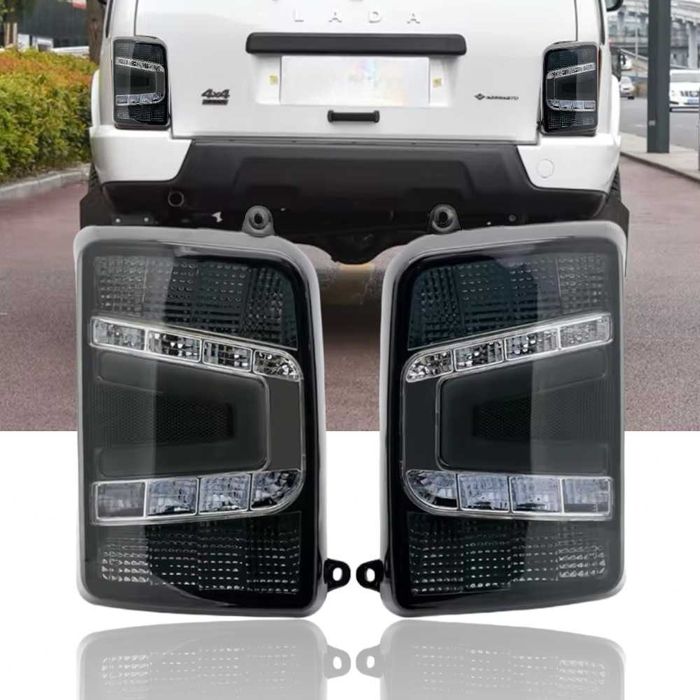 2 БРОЯ LED Диодни Опушени Тунинг Стопове за Lada Niva Задни Светлини