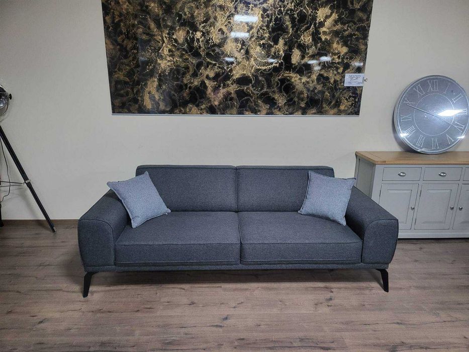 Сив диван от плат тройка с функция сън