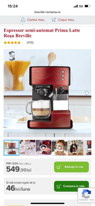 Espressor cafea Prima Latte Breville