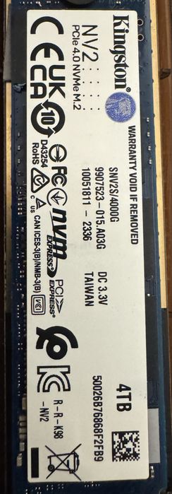 SSD NWMe M.2 PCIe 4.0 Kingston 4tb NV2