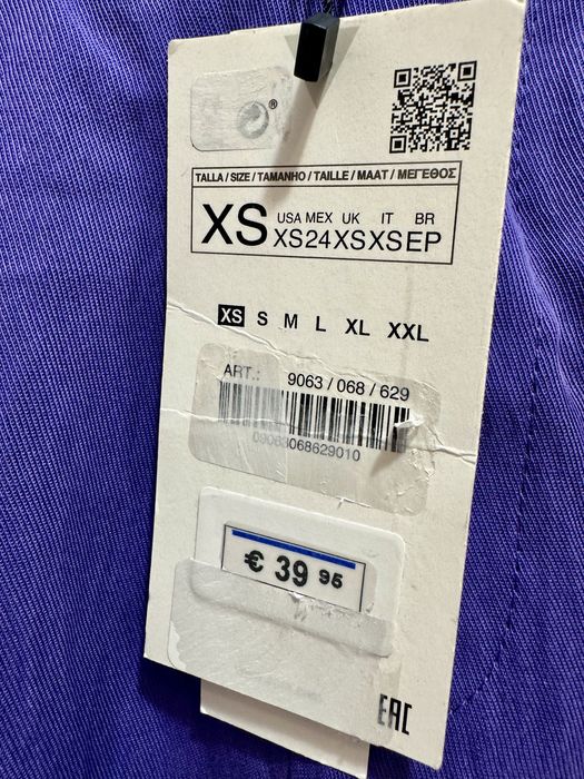 Pantaloni Slip Fare Wide Leg Mix Lyocell Mov Zara, Mărimea XS