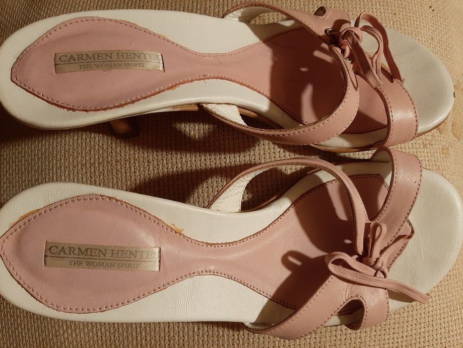 Saboți piele cu toc mar.35