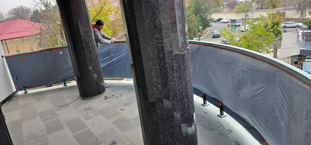 Перила стеклянные, perila, решетка лофт стекло, ограда, oyna