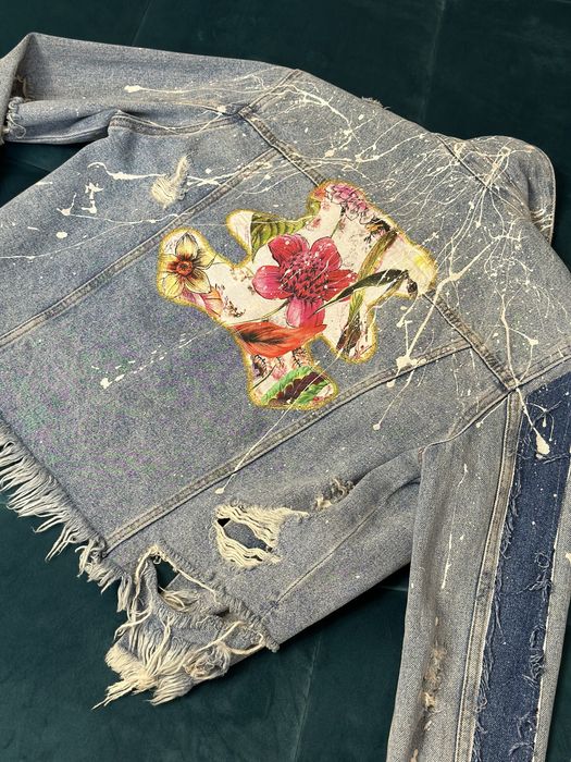 HANDMADE ново деним яке с апликации Zara