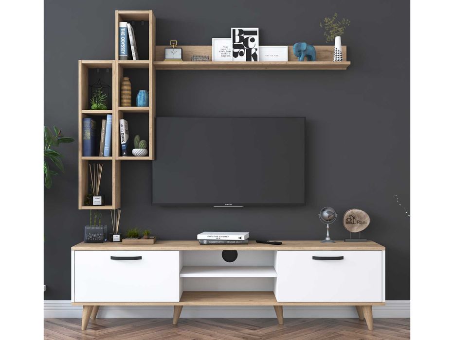 TV комплект Puzzle-home 2593, TV шкаф и два рафта, ПРОМО ЦЕНА !