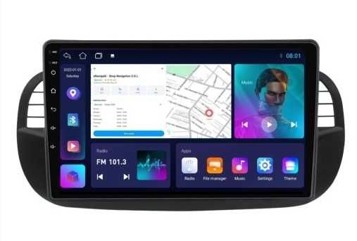 navigatie android gps fiat 500 stare f buna  Navigatie Fiat 500 din 2007-2015, NAVIGPS, WAZE 2K, Display QLED 9.5 inch, , Android