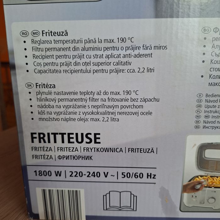 Friteuza, 2.2 litri, 1800 W