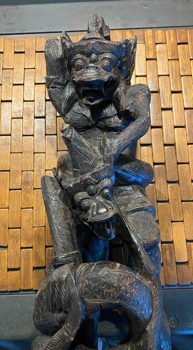 #0014# Антична скулптура от абаносово дърво, Китай.