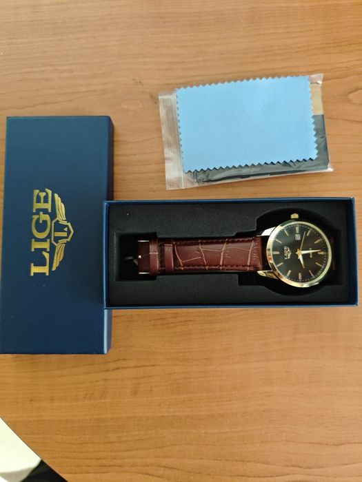 Мъжки часовник LIGE | Кварцов | Нов | Пълен комплект