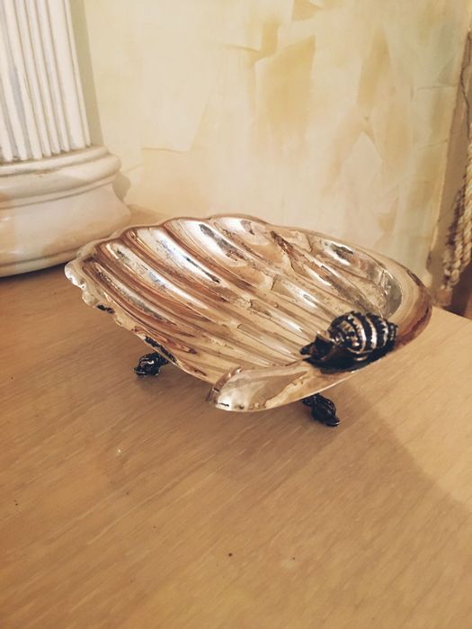 Украшение дома/туалетного столика -большая ракушка  из чистого серебра