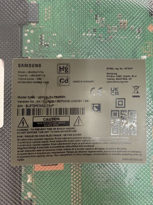 Placa baza + sursa + WiFi + LED strips Samsung UE43DU7172U Model 2024