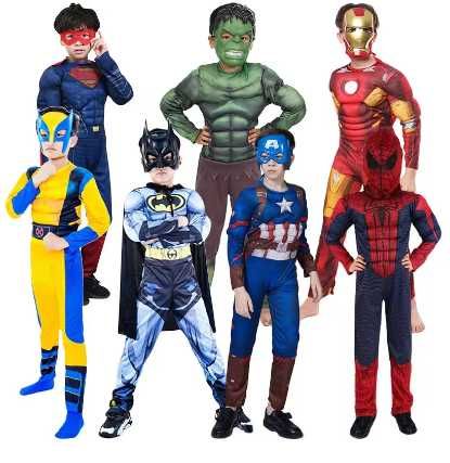 Детски Костюм с мускули Спайдърмен, Батман, Венъм, Супермен, Хълк и др