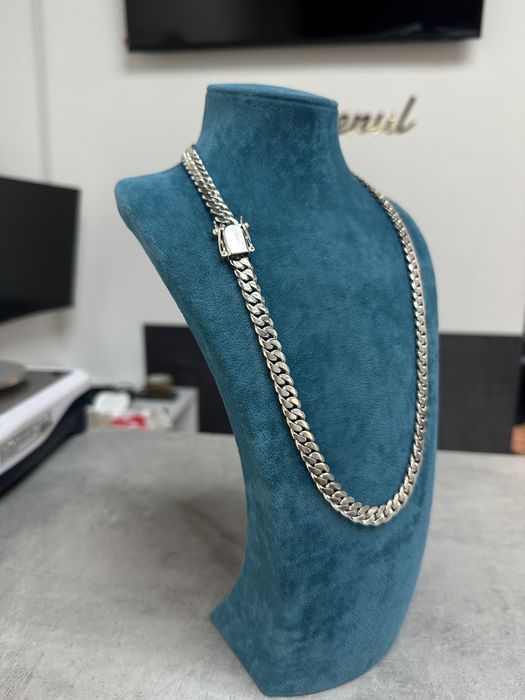 Lanț Cuban Masiv  Argint 925 Lucrat Manual 8mm