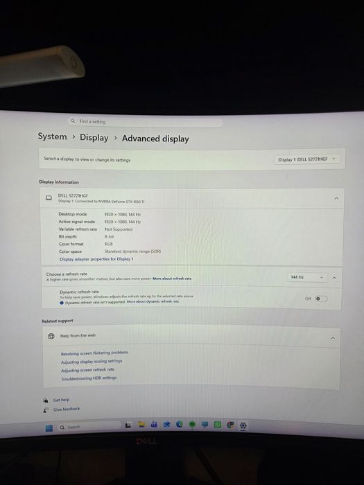 Monitor DELL S2721HGF 144Hz 27"