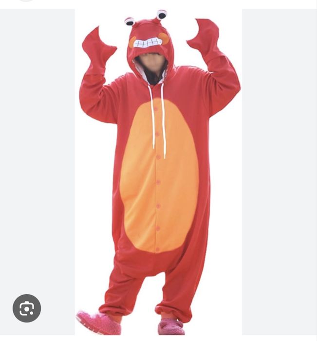 Onesie unisex crab cosplay pijama o piesă – Roșu M