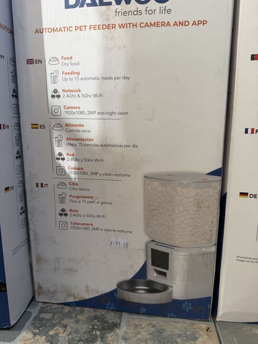 Hrănitor Automat Daewoo pentru Câini și Pisici cu Cameră Wi-Fi – Ca Nou