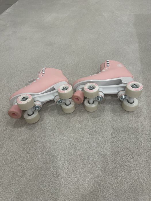 OXELO РОЛКОВИ КЪНКИ QUAD за фигурно пързаляне, розови за момиче