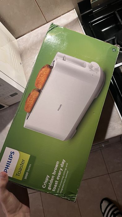 Prajitor paine Toaster Philips 3000 alb HD2590