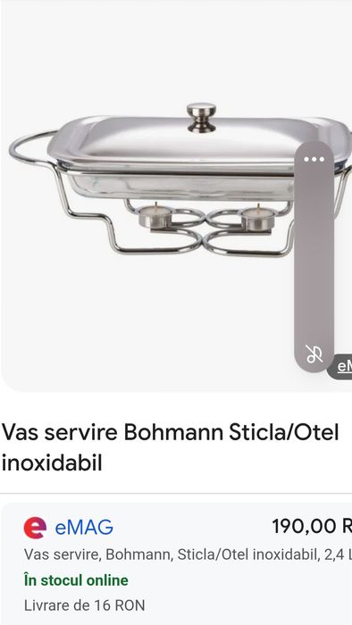 Vas Bohmann termorezistent pt servire caldă