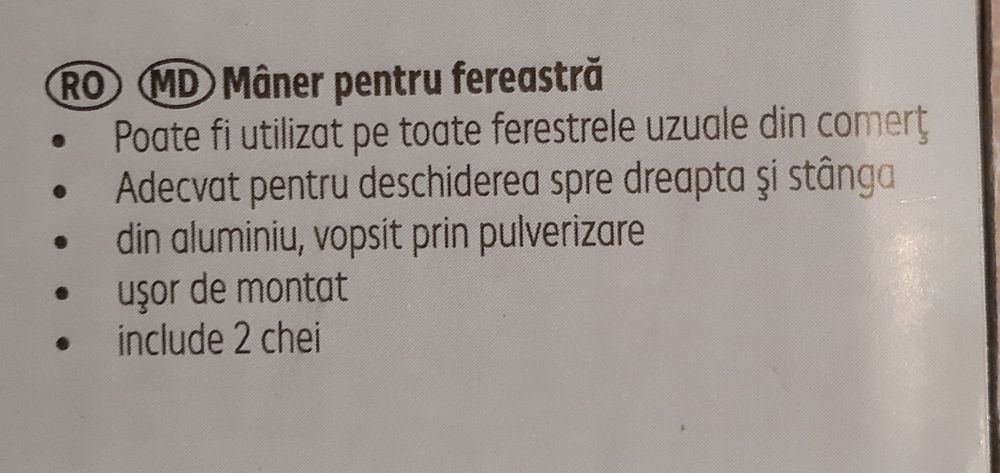 Maner nou cu blocator pentru fereastră.