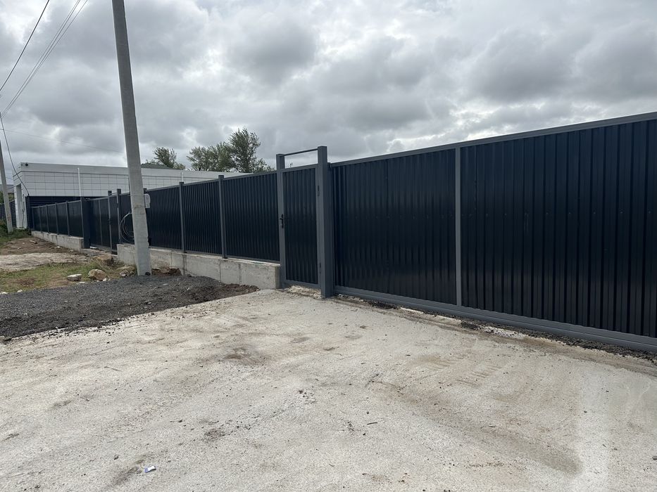 Забор,забор,ворота калитка,фундамент