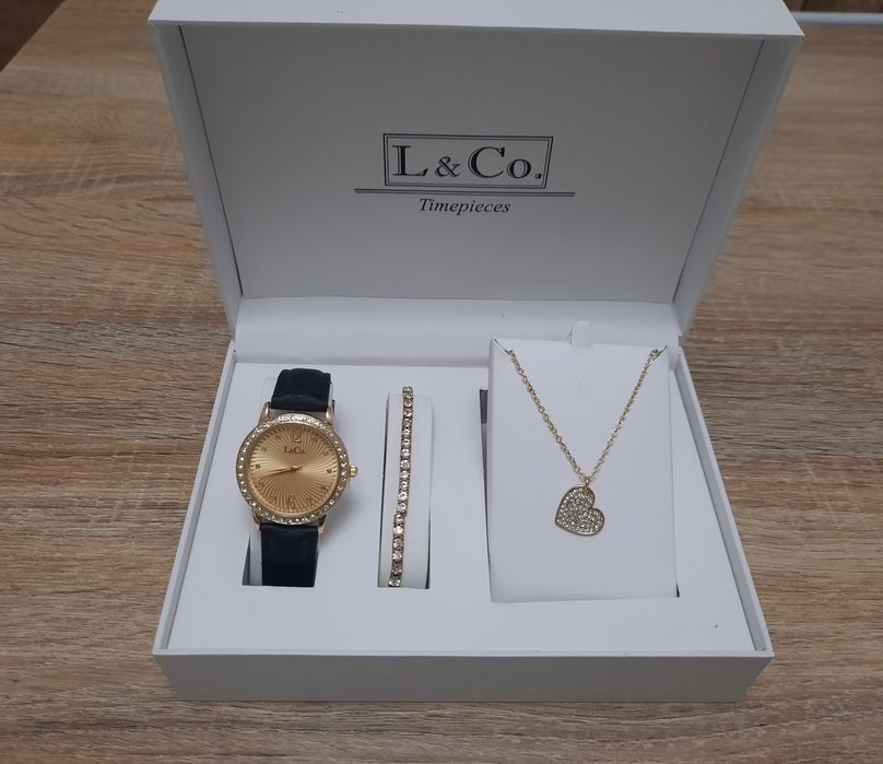 Nou!!Set 3 piese: ceas+brățară+lănțișor cu medalion marca L&CO din SUA