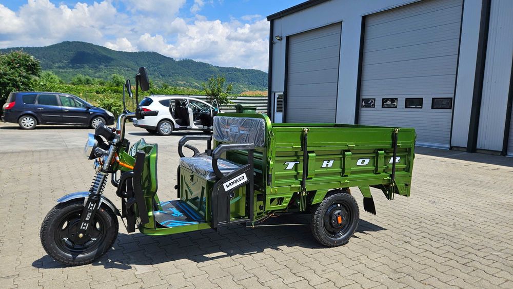 Triciclu electric nou THOR WORKER 1000W cu bena Agramix