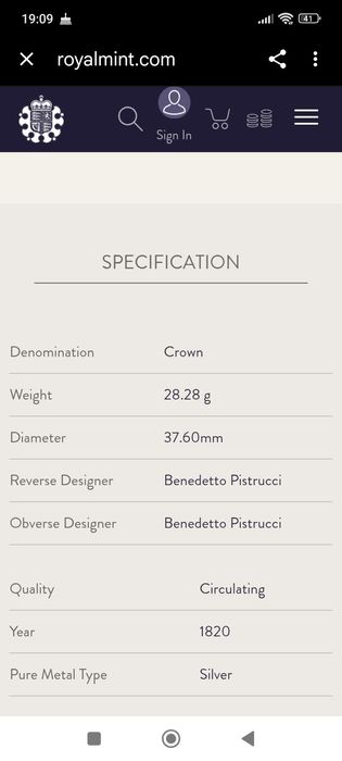 Moneda de Argint 1820