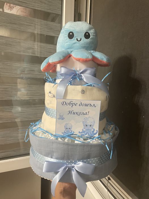 Персонализирана торта от памперси