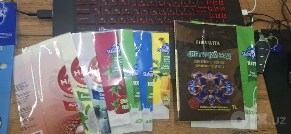 Etiketka, наклейка, gel, kosmetika, ziravorlar, qurilish mollari, oziq