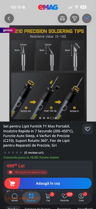 Ciocan de lipit nou doar desigilat