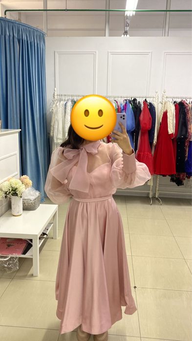 платье миди, пудровый цвет