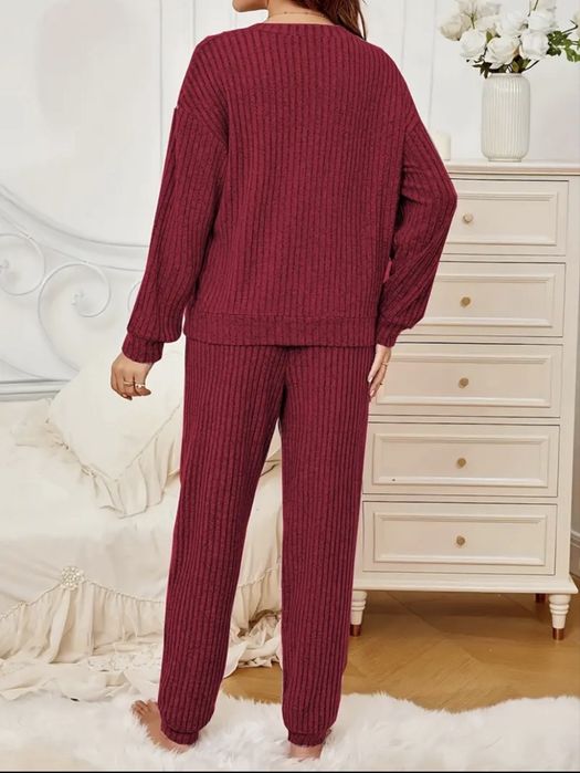 Pijama moale cu aspect catifelat, marime L