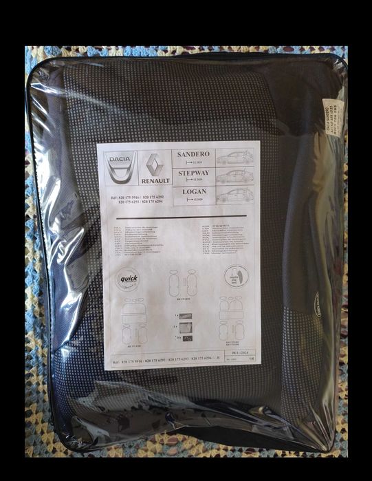 Huse scaun auto cod 8201756293 Dacia Logan/Sandero 3 fata-spate bancheta 1/3 si 2/3