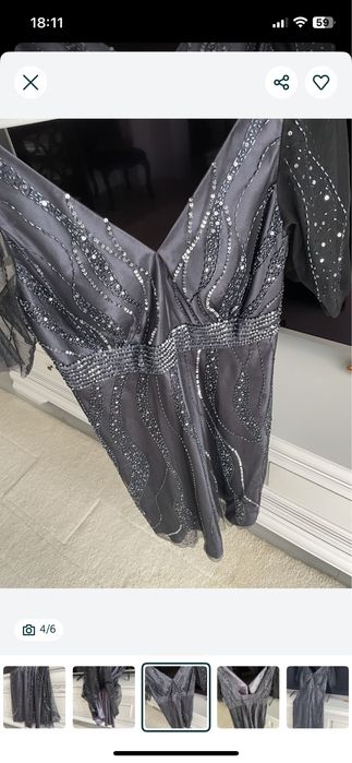 Rochie cocktail neagra cu paiete