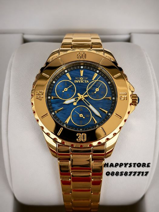 INVICTA Mother of pearl blue dial women 38 mm, Инвикта нов дамски часовник