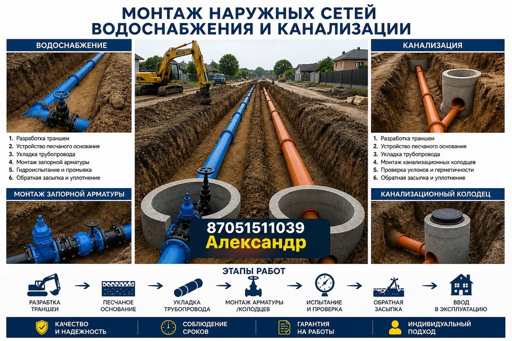 Монтаж наружных сетей водоснабжения