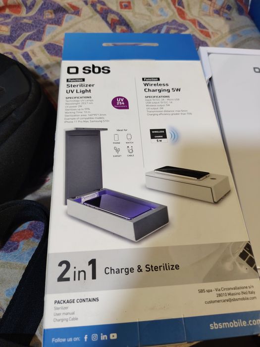 UV стерилизатор с 5W безжично зареждане