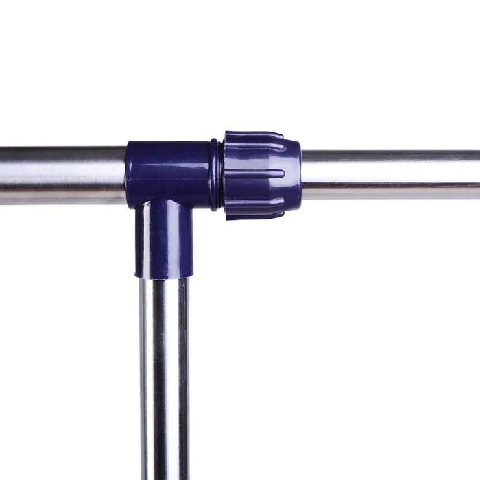 HOMCOM Закачалка за дрехи с колелца, регулируема по височина